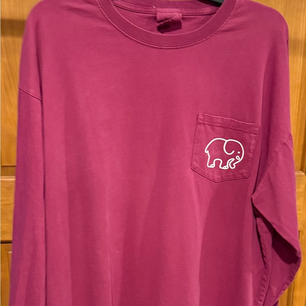 ivory ella plum long sleeve pocket tee